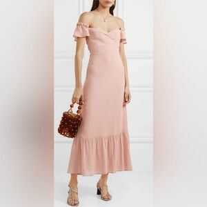 pink reformation butterfly midi dress